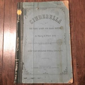 Antique 1867 Cinderella opera playwrite